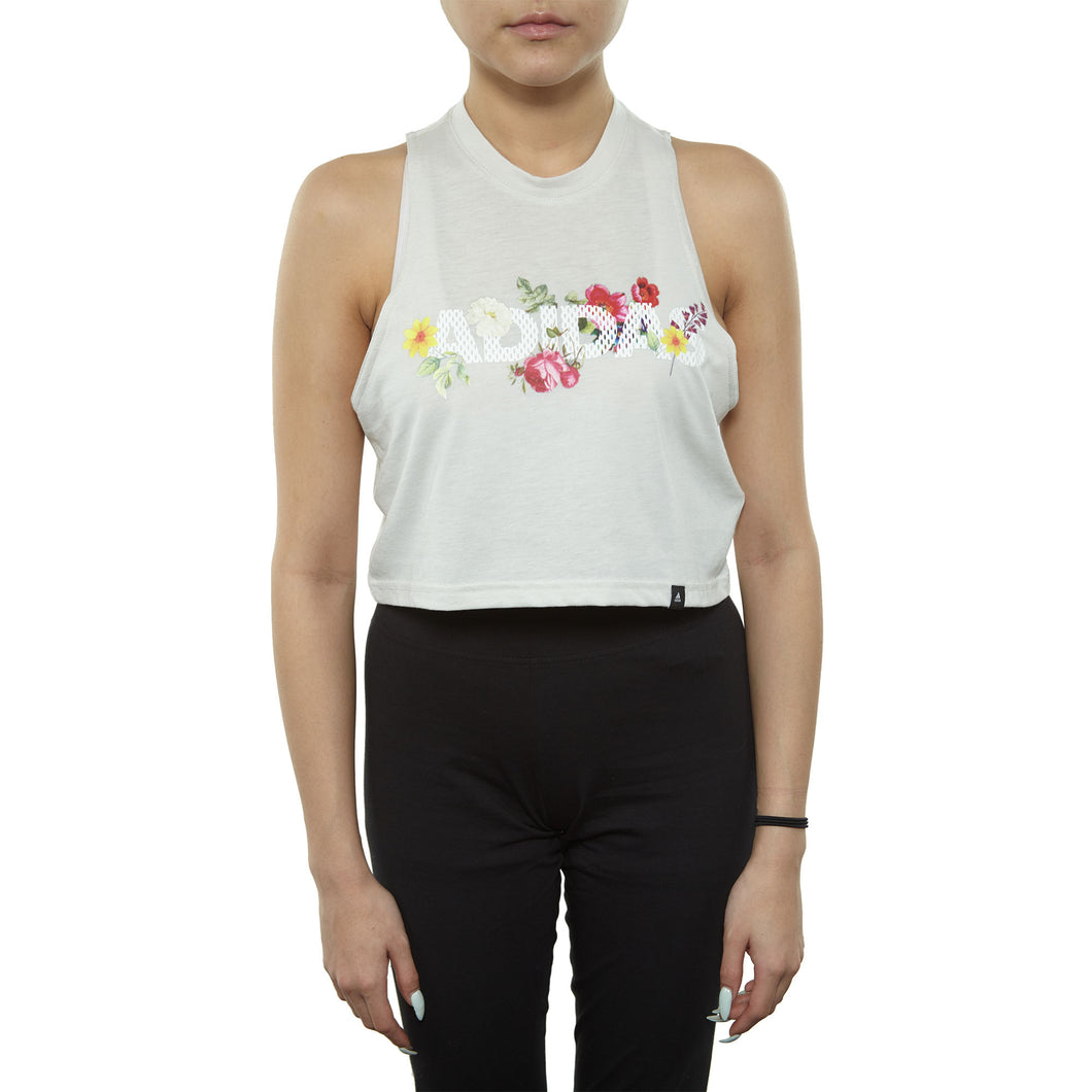 Adidas Floral Crop Womens Style : Dv1726-RAWWHT