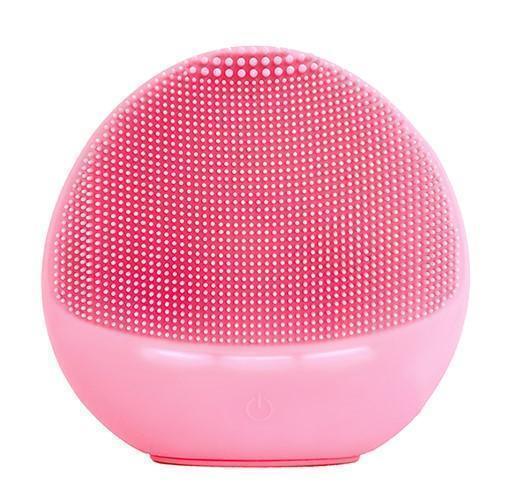 Zyllion Silicone Facial Cleansing Brush - Electric Face Scrubber Massager for Gentle Exfoliating, Deep Cleanse, Skin Care - IPX7 Waterproof and Rechargeable (Pink)