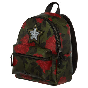 Coach Mini Charlie Backpack Camo Rose Floral Print Womens Style : F25869